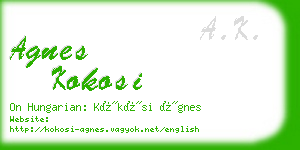 agnes kokosi business card